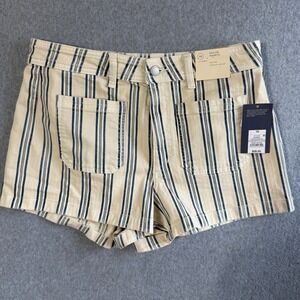 Universal Thread Sailor Shorts Coastal 10 Blue Cream High Rise Striped Cotton